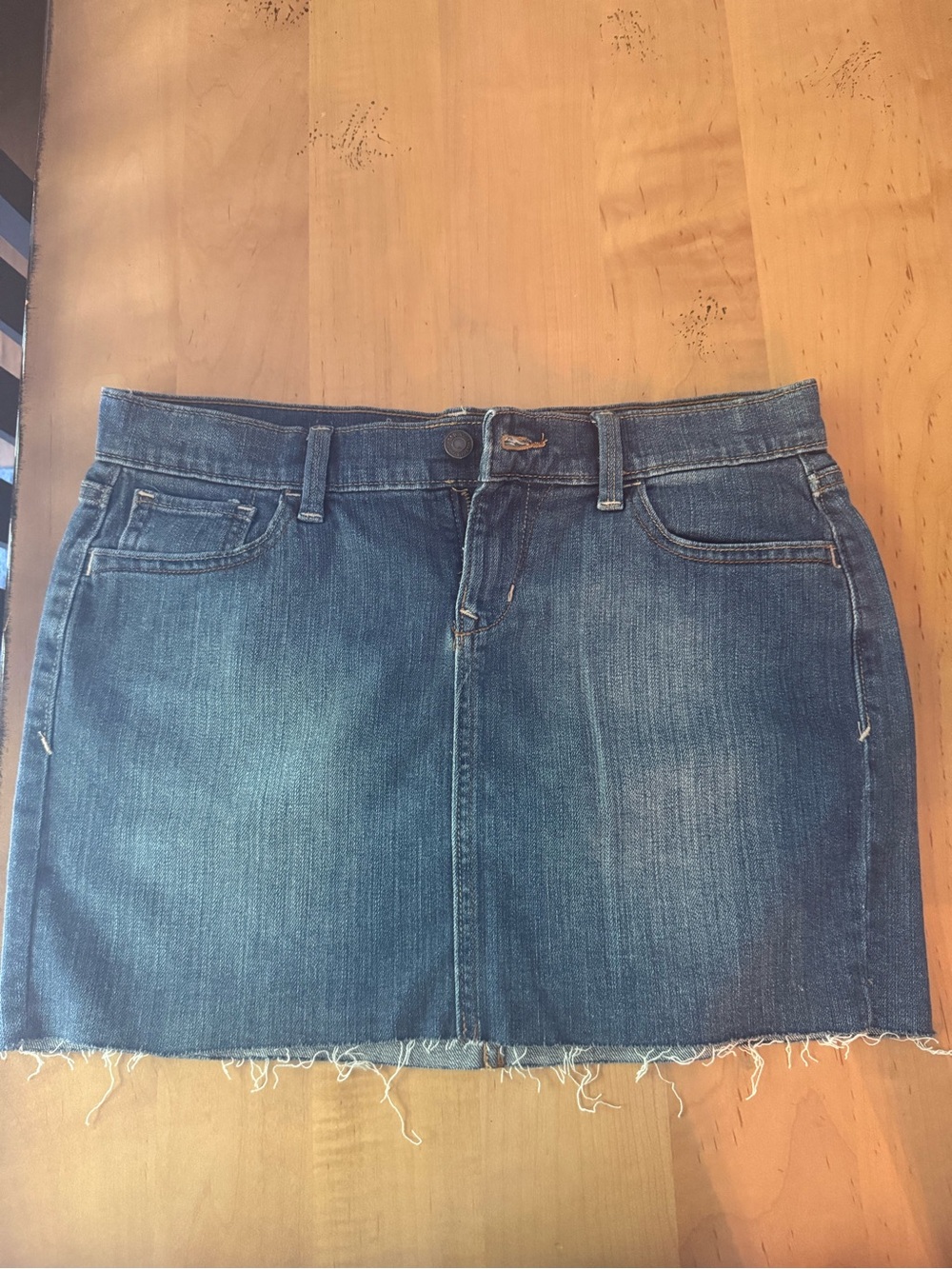 Old Navy Blue Denim Mini Skirt with Raw Hem